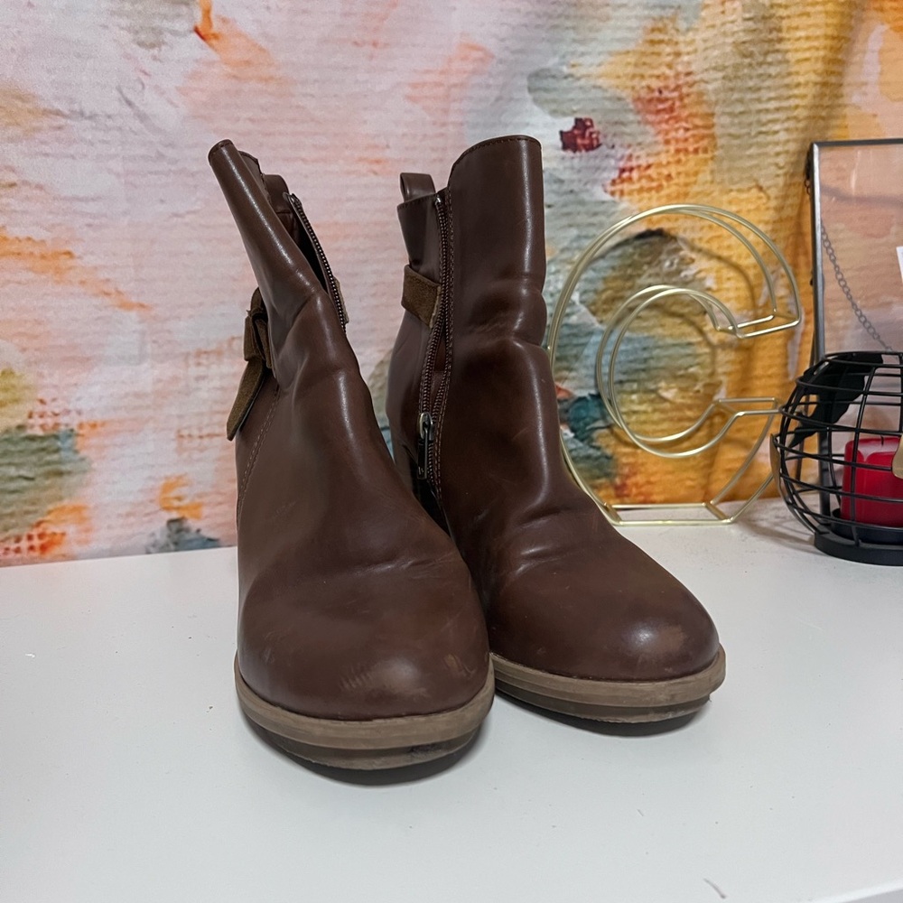 Brown Leather Ankle Boots
